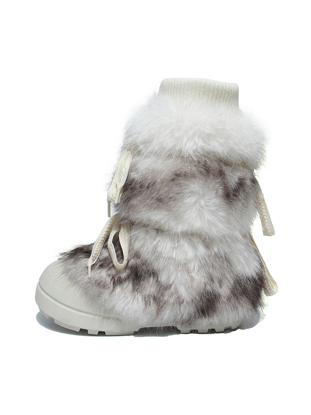 Black Fur-Lined Mid-Top Platform Ankle Boots