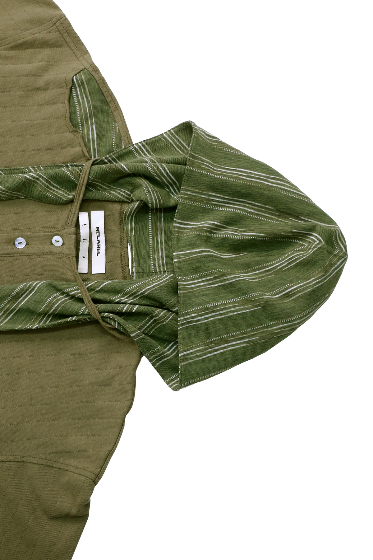RELABEL Detachable Hood Distressed Henley Tee