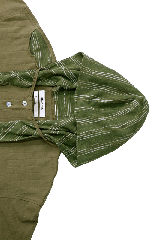 RELABEL Detachable Hood Distressed Henley Tee