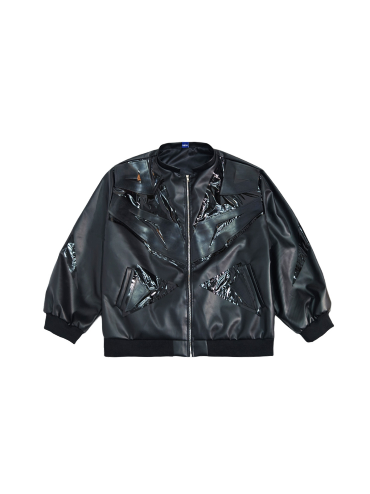 UUCSCC Faux Leather Oversized Baseball Bomber Jacket