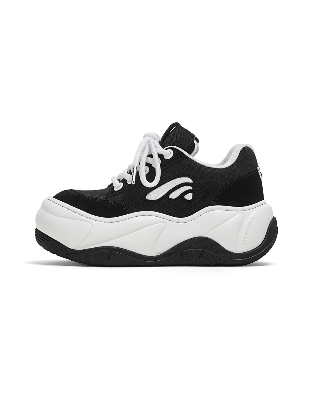 Black WiFi 2.0 Wave Canvas Platform Sneakers
