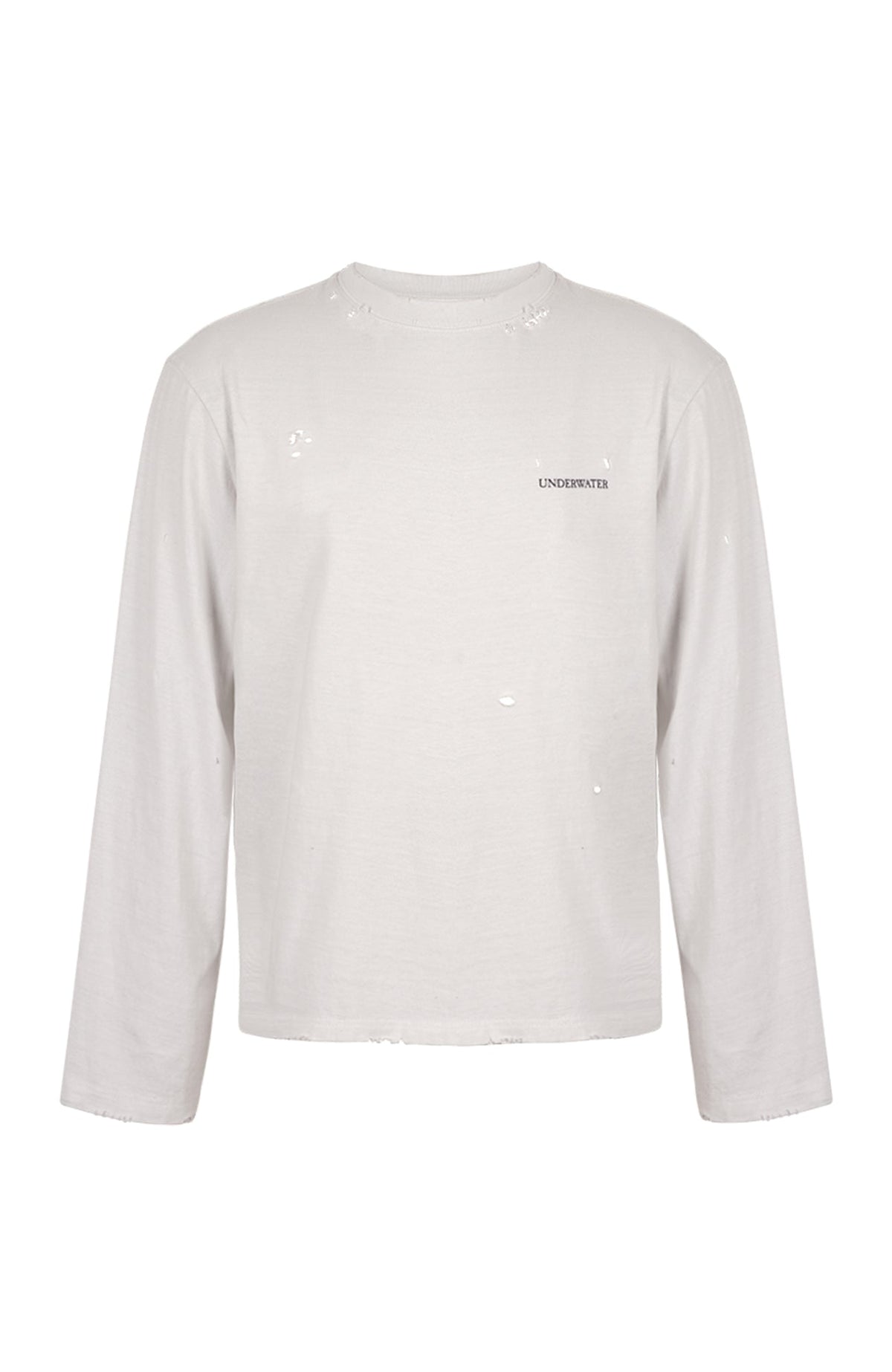 UNDERWATER Demon Slashed Cotton Long Sleeve Tee White