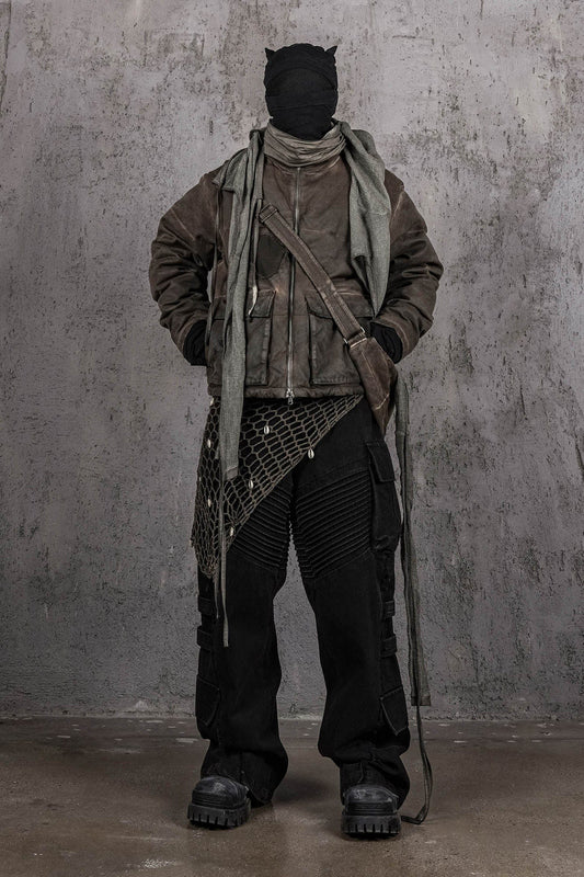 UNDERWATER Distressed Wanderer Patchwork Padded Jacket