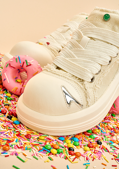 White Beluga Platform Skate Sneakers