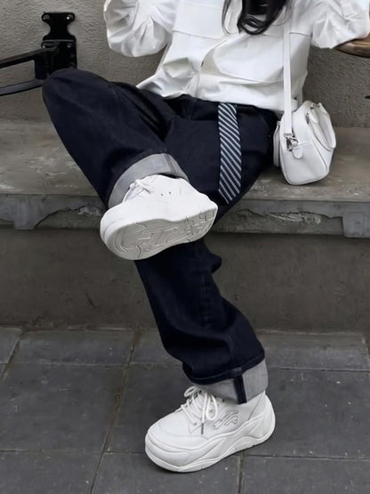 White WiFi 2.0 Wave Leather Platform Sneakers