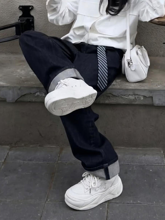 White WiFi 2.0 Wave Leather Platform Sneakers