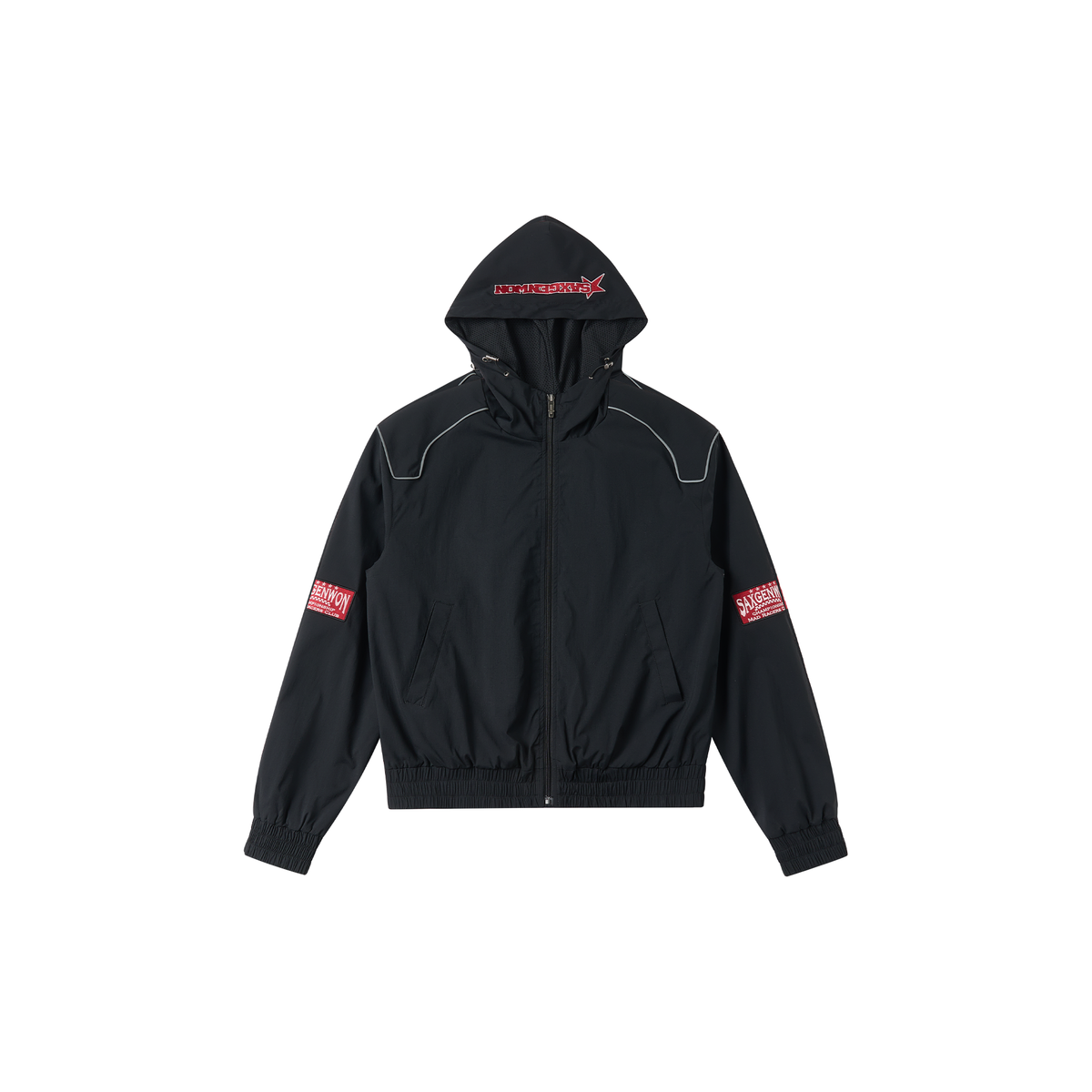 SAVAGEGROWTHWORLD Embroidered Logo Piped Hooded Jacket