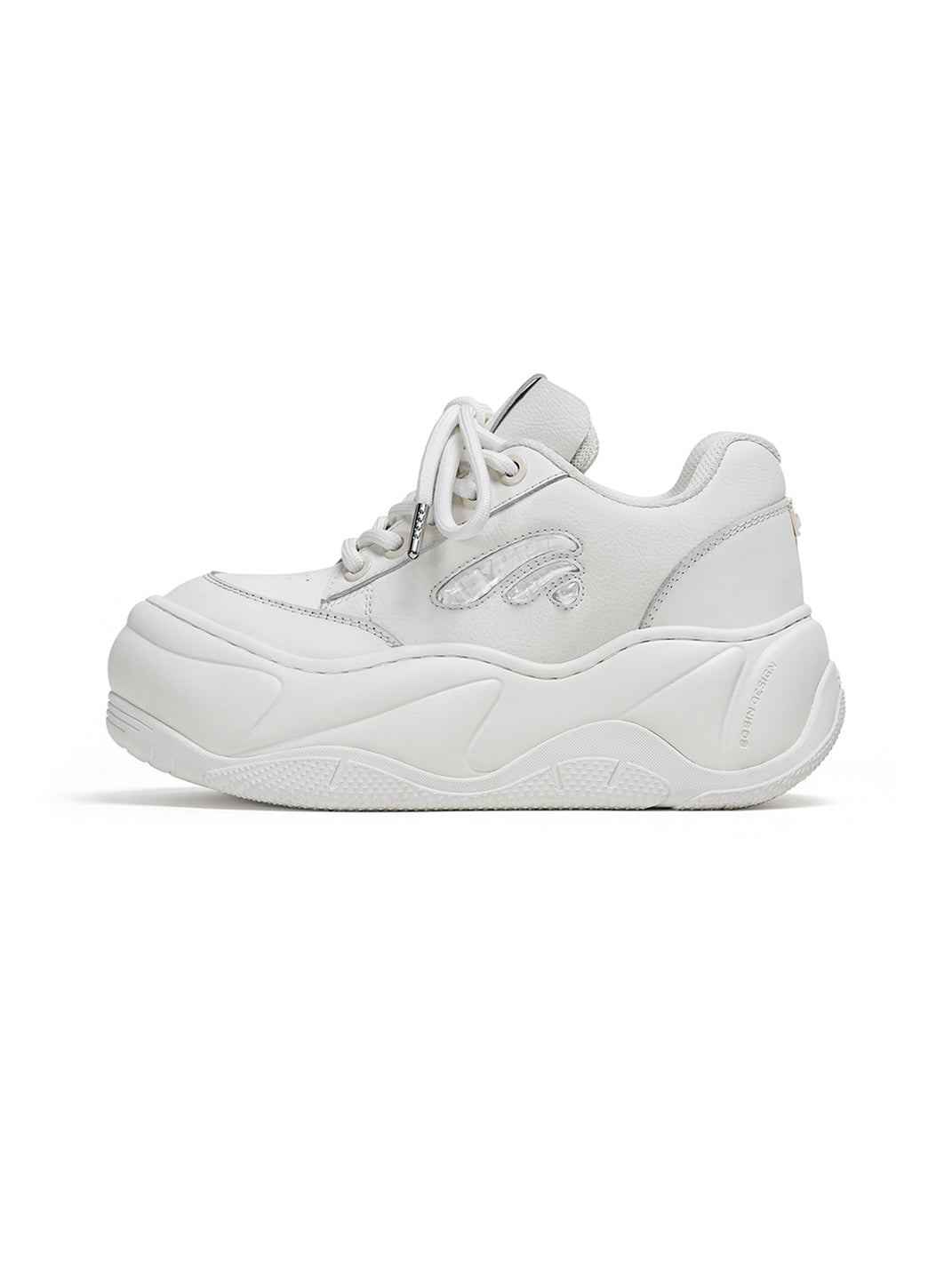 White WiFi 2.0 Wave Leather Platform Sneakers