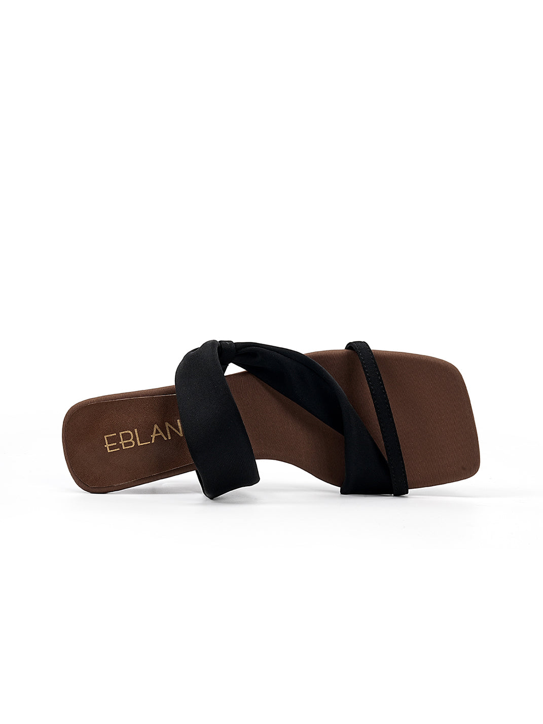Toe-Loop Asymmetric Strap Sandals With Sculptural Heel