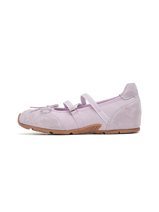Mary Jane Ballet Sneakers With Bow Detail