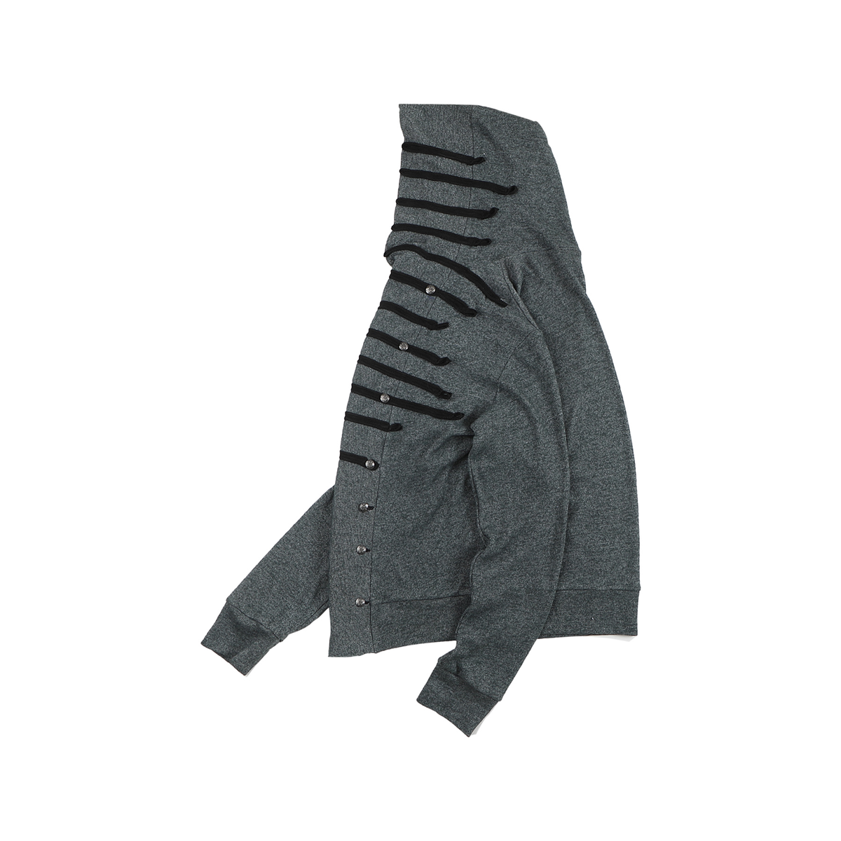 WHISTLEHUNTER Military Tape-Trim Hooded Cardigan