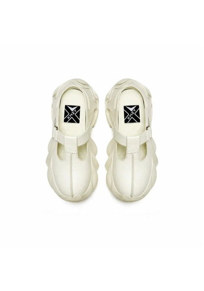 Black Platform Closed-Toe Slides