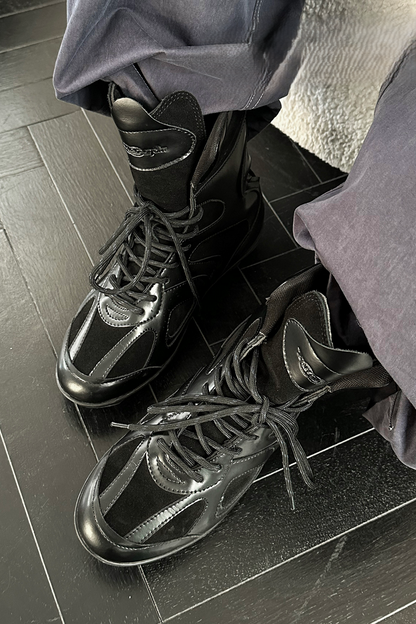Paneled High Top Boxing Boots