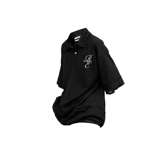 RELABEL Spliced Embroidered Polo Shirt
