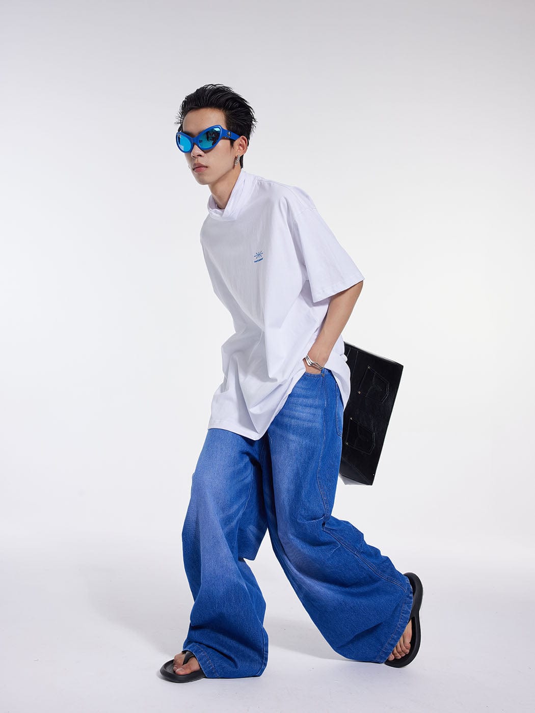 WHISTLEHUNTER Triple Washed Drape Jeans Blue