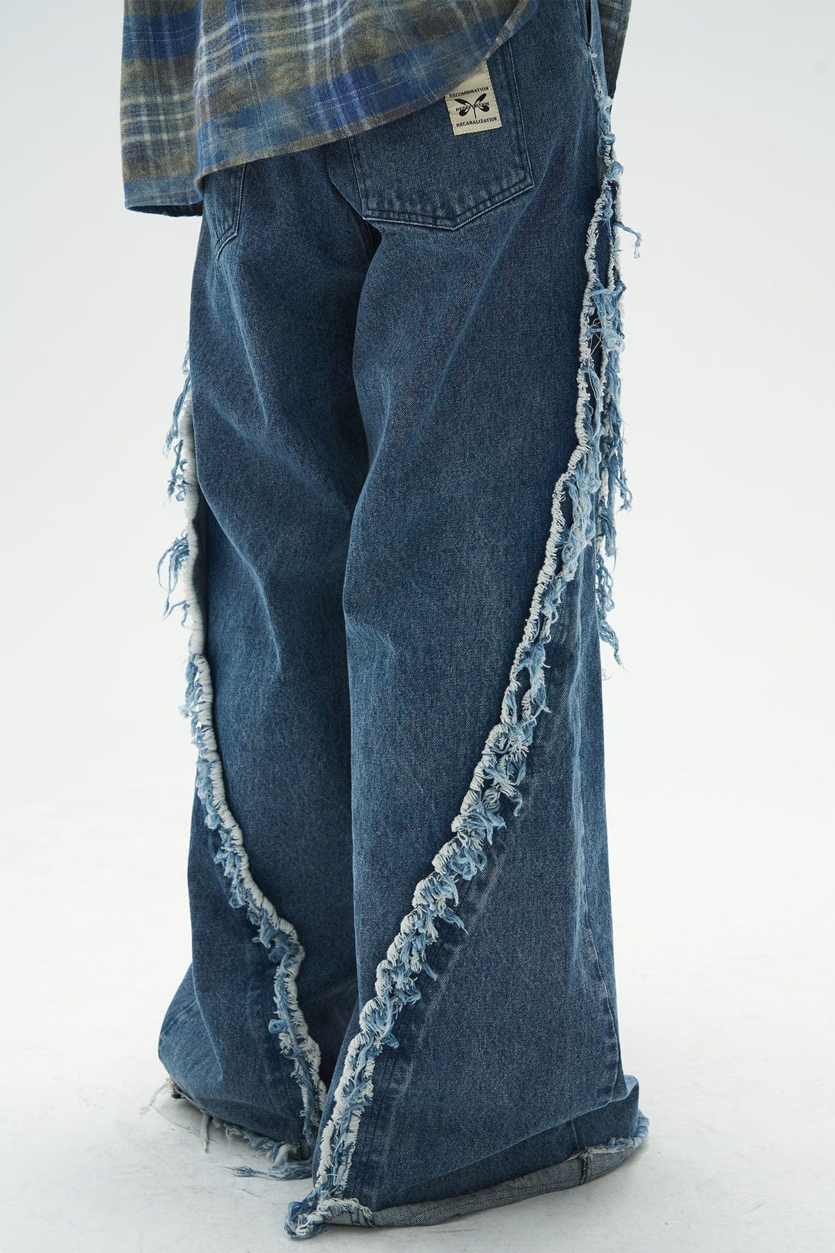 RELABEL Split Heavy-Distressed Washed Denim Pants
