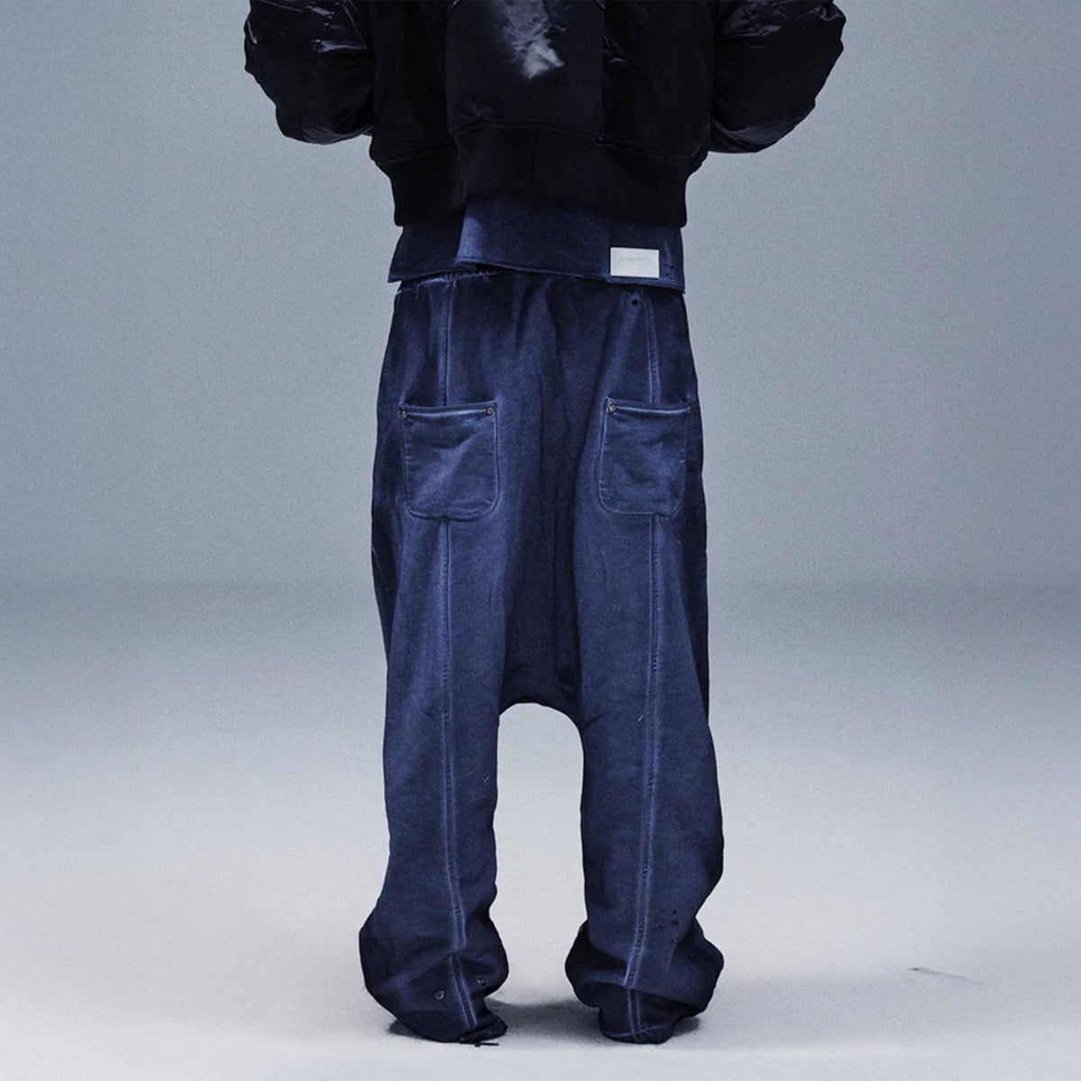 TECNINEGROUP Middle-Panel Washed Drop-Crotch Sweatpants