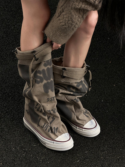 Desert Chunky Platform Lace-Up Tall Boots