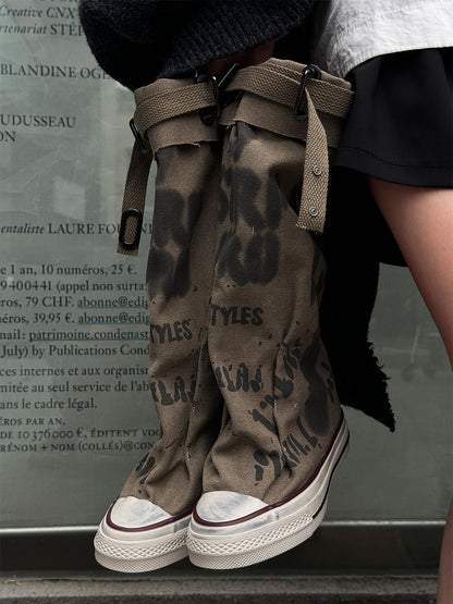 Desert Chunky Platform Lace-Up Tall Boots