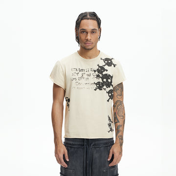DND4DES Distressed Skull Graphic T-Shirt
