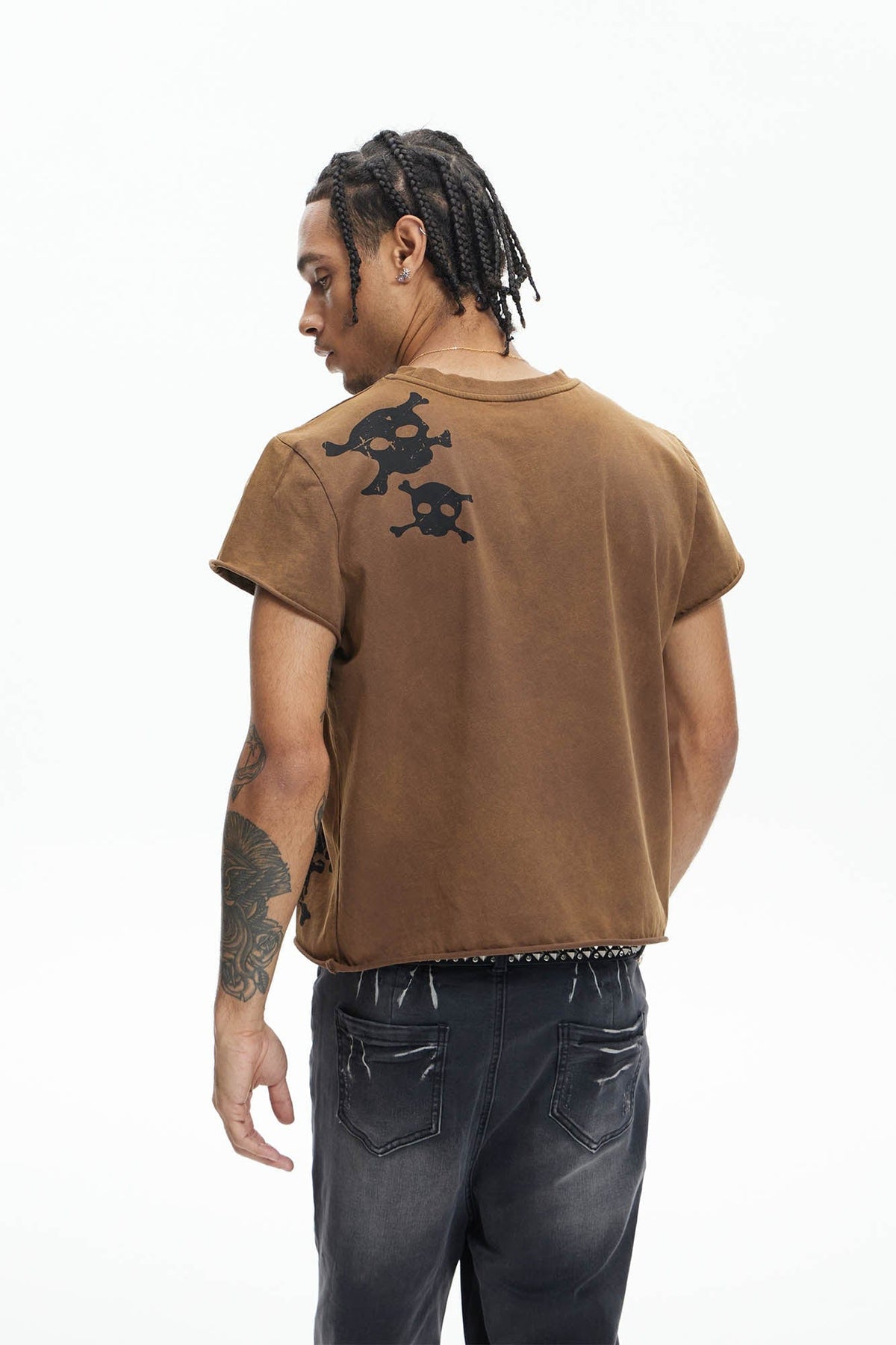 DND4DES Distressed Skull Graphic T-Shirt