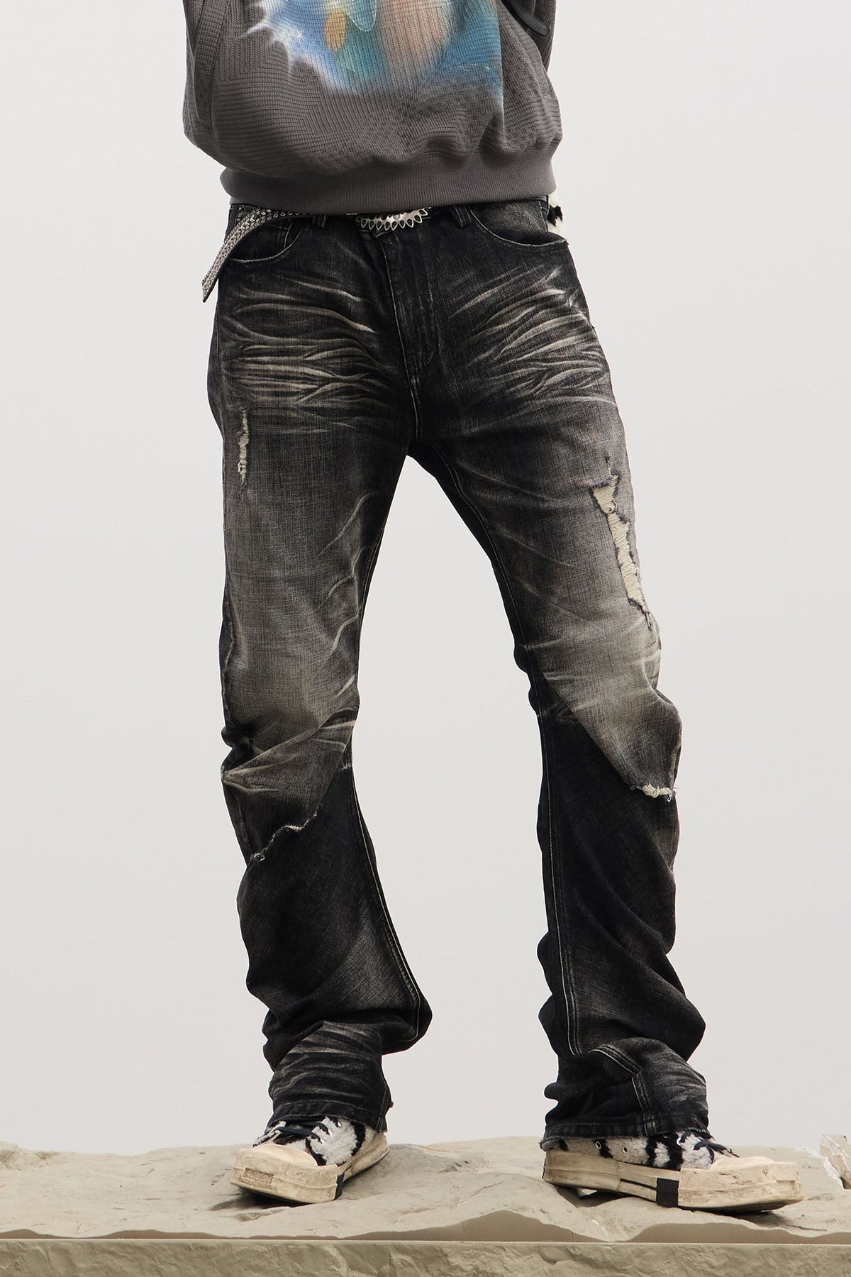 DND4DES Dirty Fit Whiskered Stack Jeans