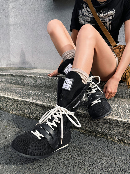 Black Knockout Pro2.0 Hybrid Velcro Boxing Trainer Boots