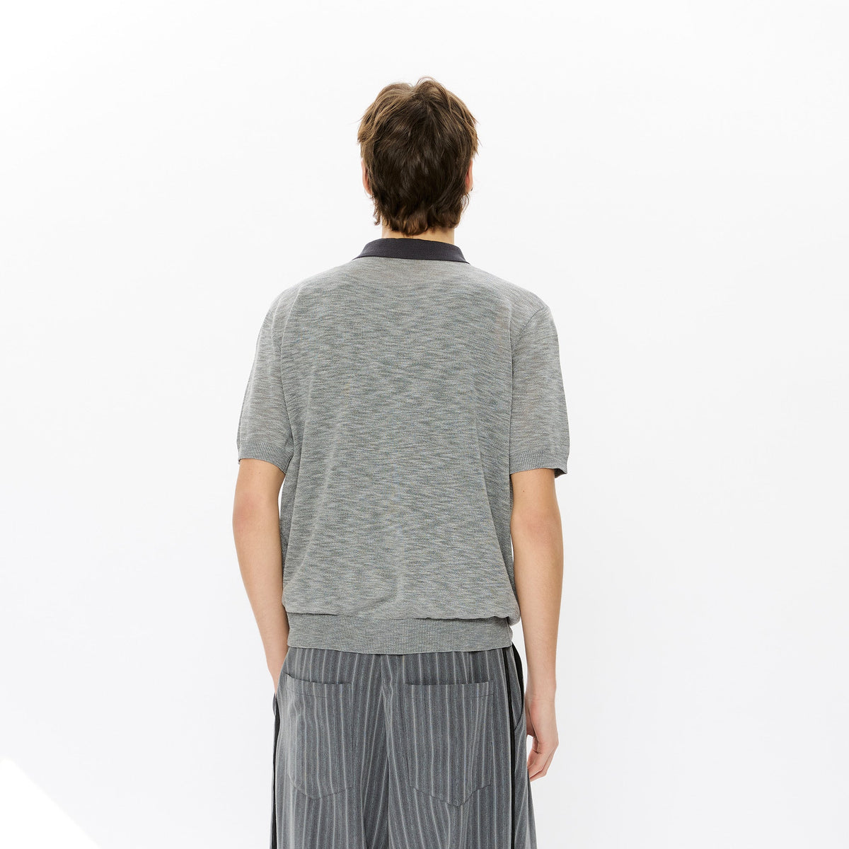 KREATE Retro Diamond-Knit Short Sleeve Polo