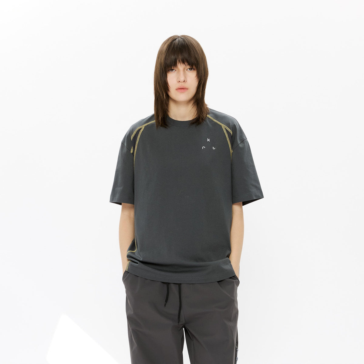 KREATE Contrast Saddle-Stitch Knit Tee