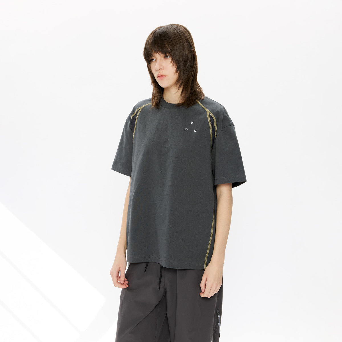 KREATE Contrast Saddle-Stitch Knit Tee