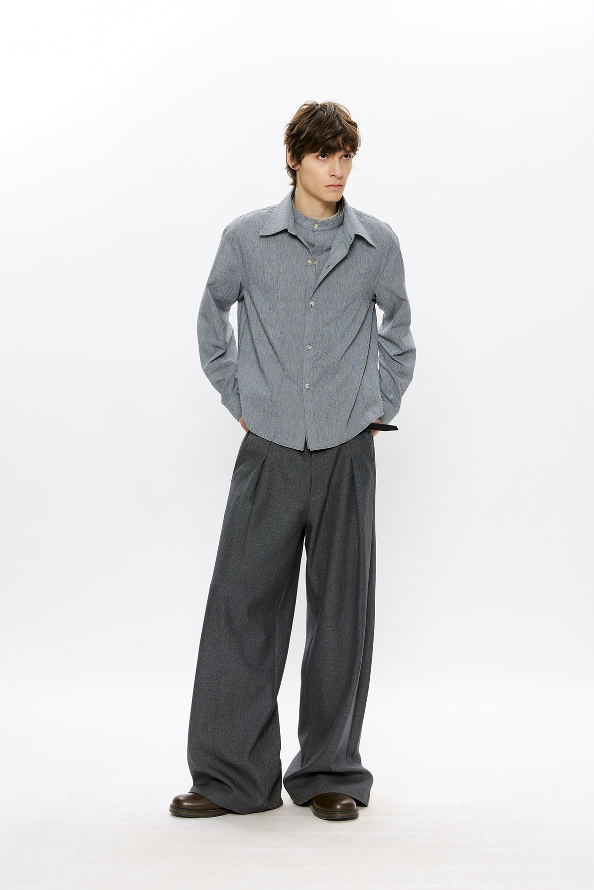 KREATE Linen Layered Check Shirt