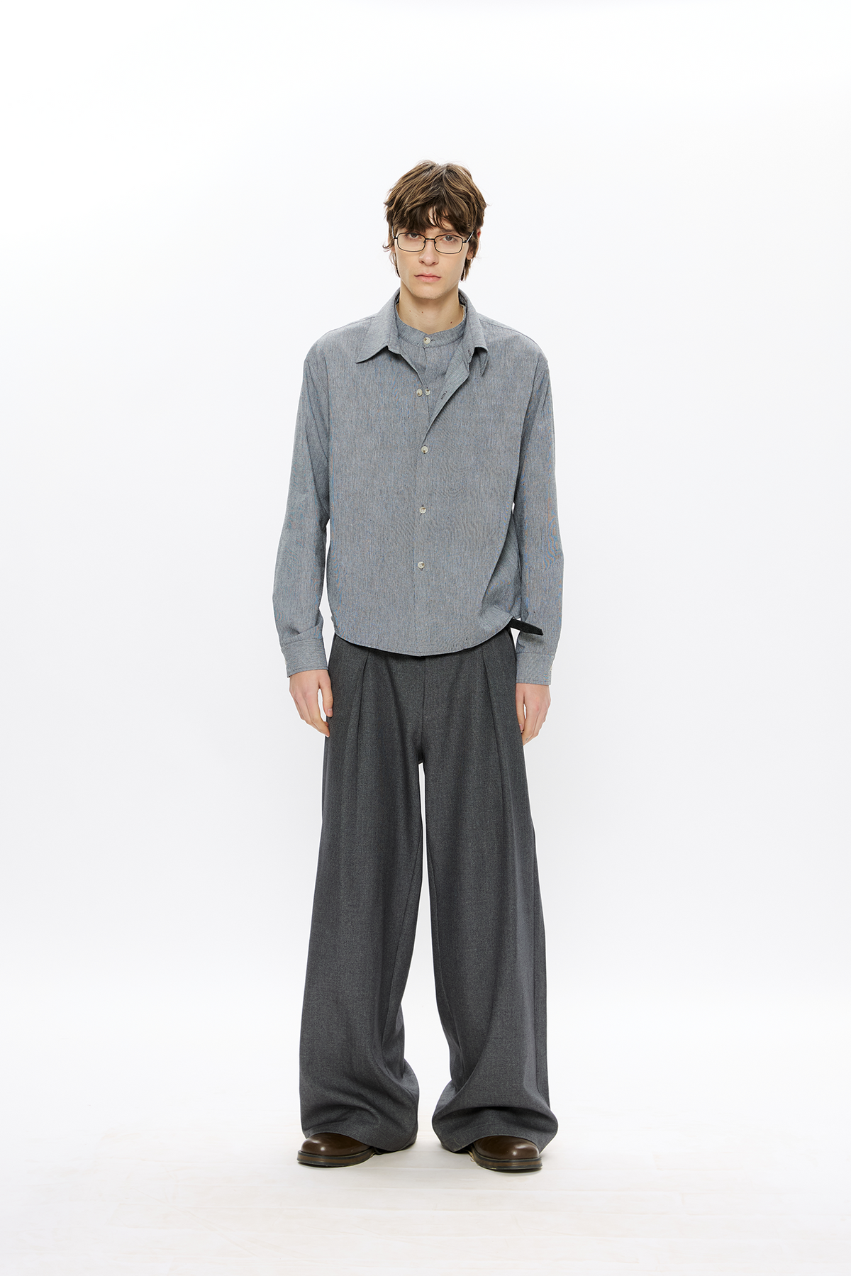KREATE Linen Layered Check Shirt