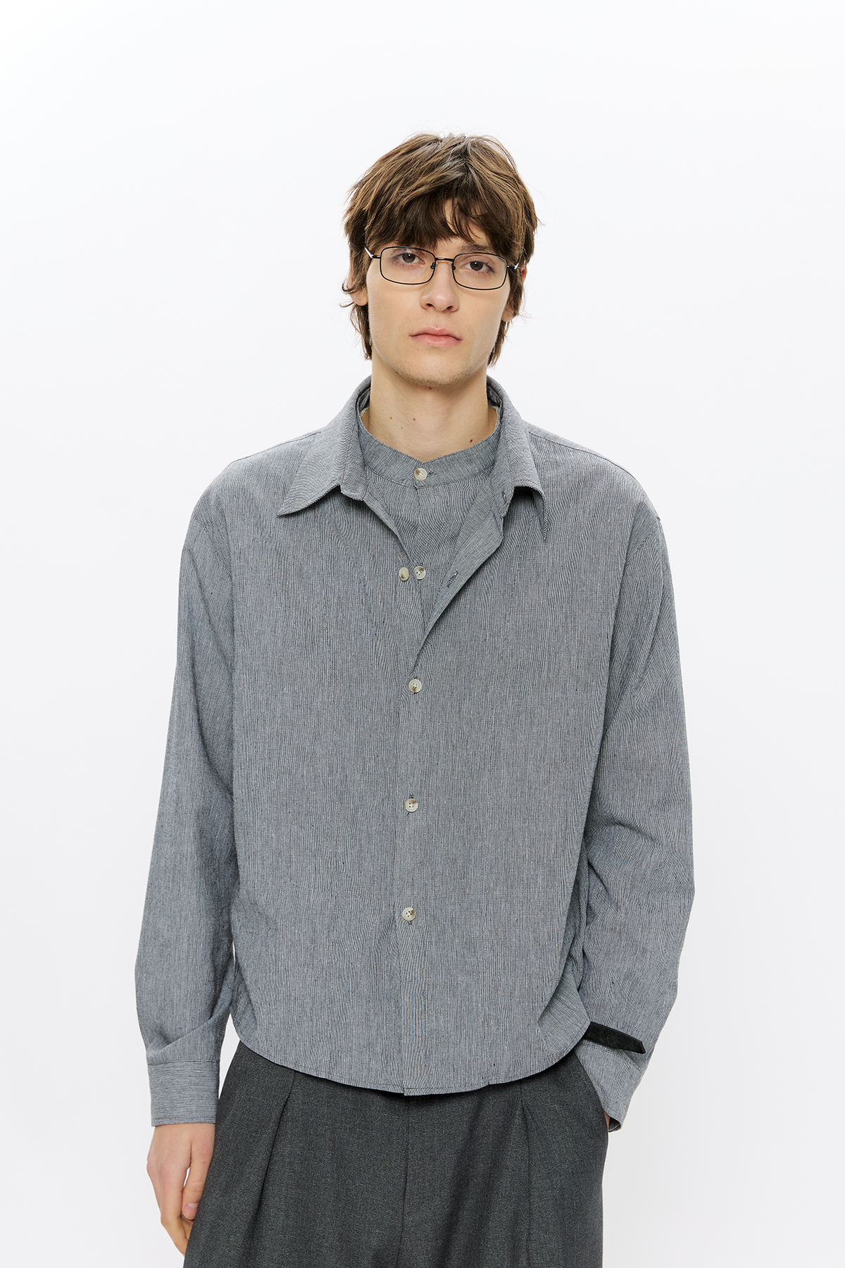 KREATE Linen Layered Check Shirt