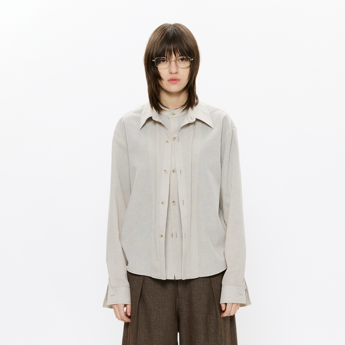KREATE Linen Layered Check Shirt