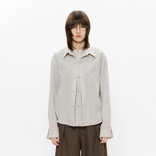 KREATE Linen Layered Check Shirt