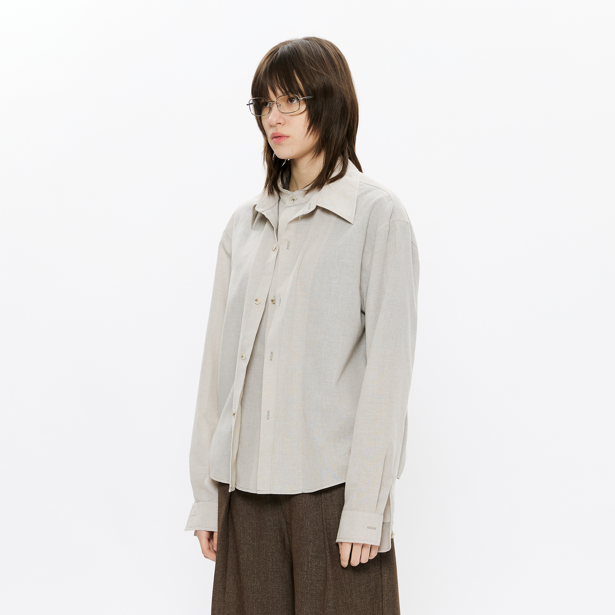 KREATE Linen Layered Check Shirt