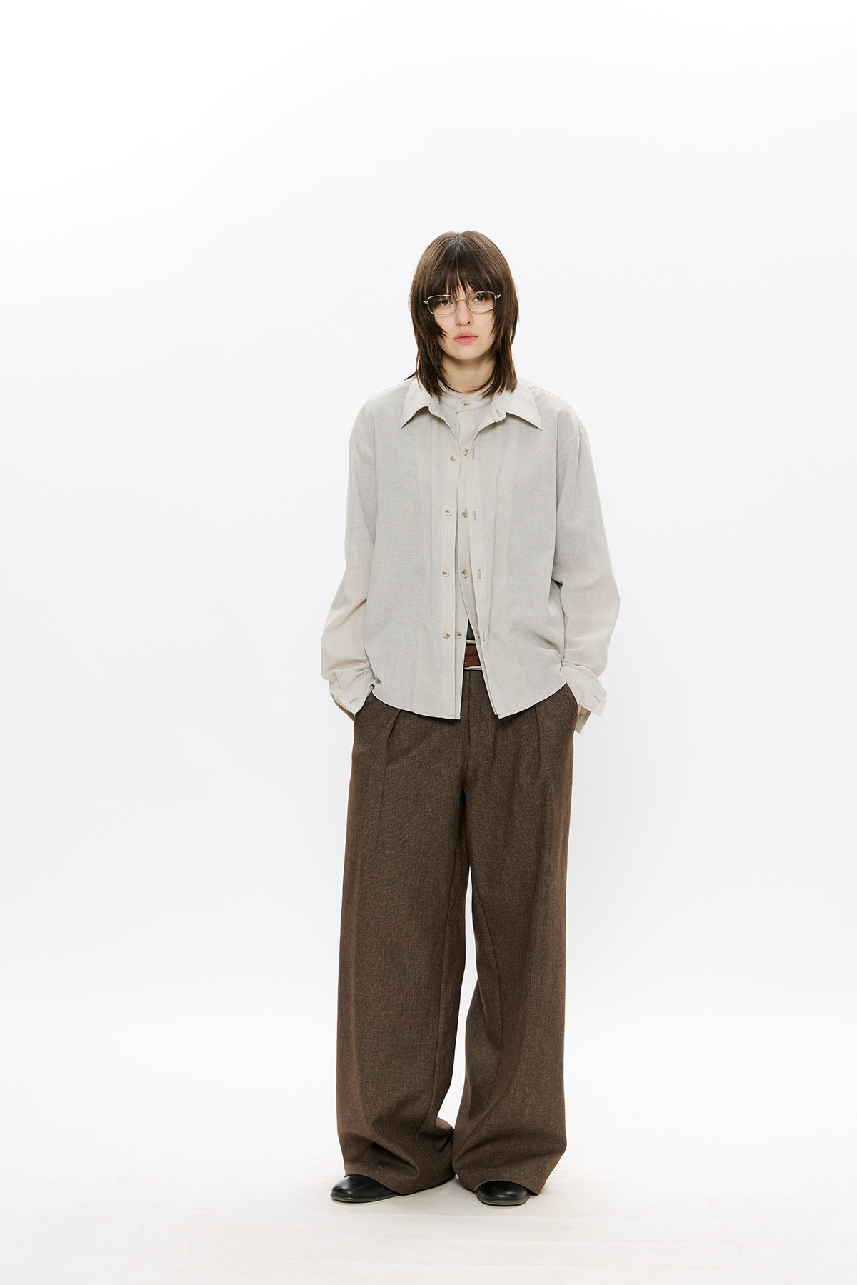 KREATE Linen Layered Check Shirt