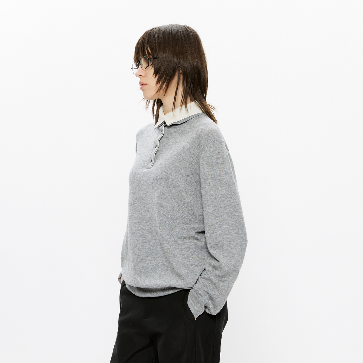 KREATE Double-Collar Wool-Blend Knit Polo
