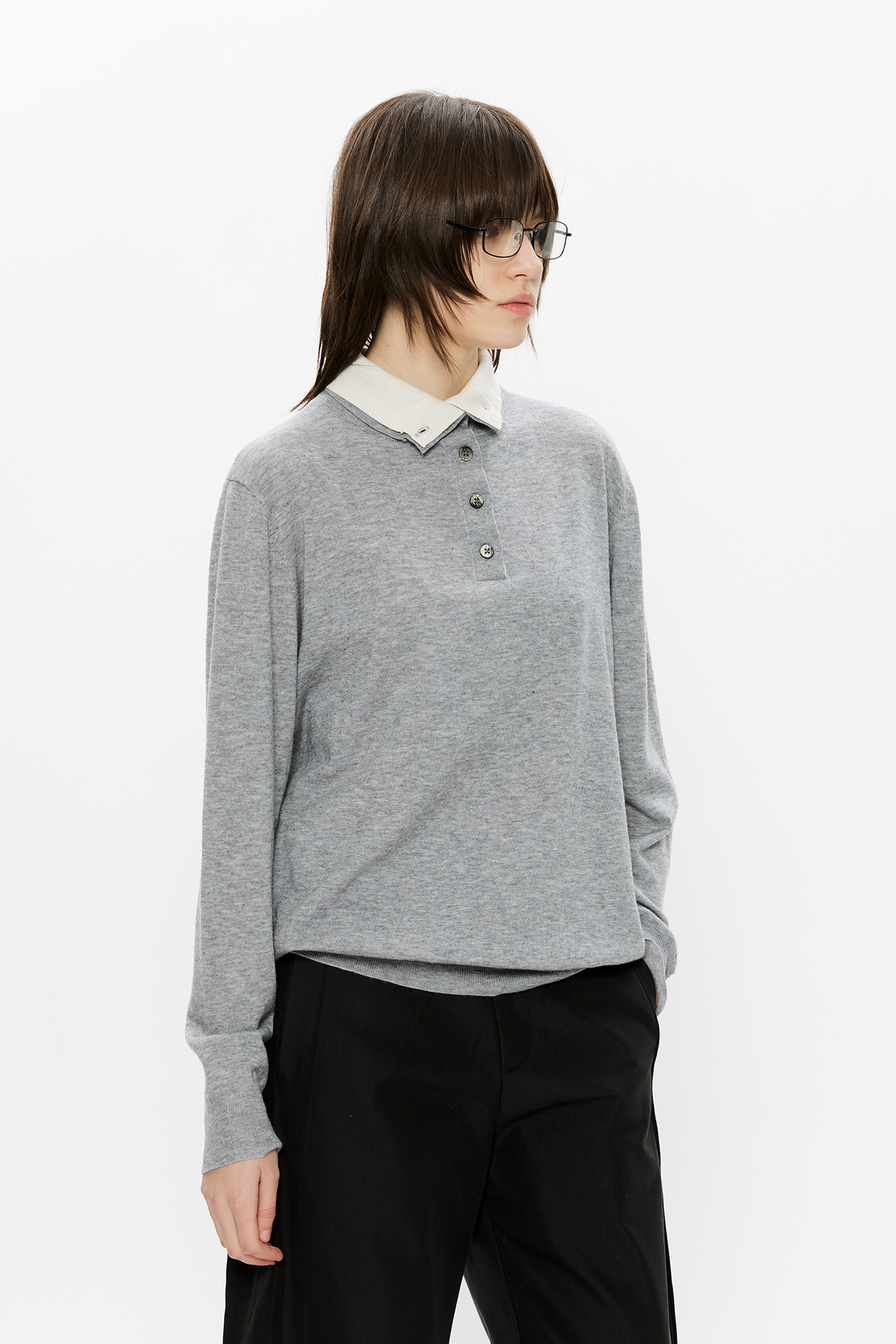 KREATE Double-Collar Wool-Blend Knit Polo