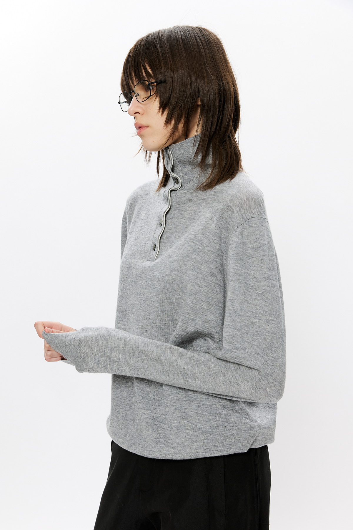KREATE Double-Collar Wool-Blend Knit Polo
