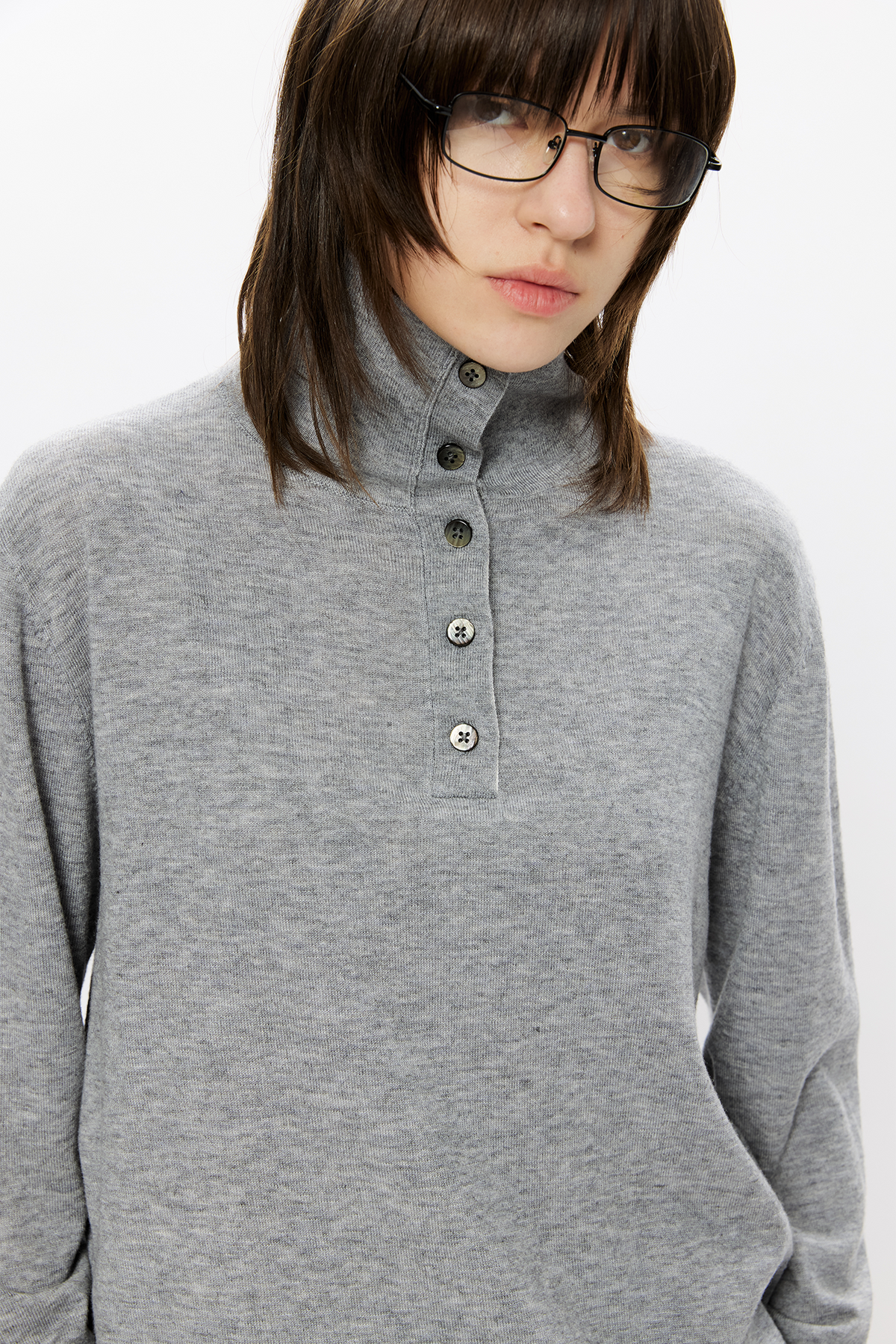KREATE Double-Collar Wool-Blend Knit Polo