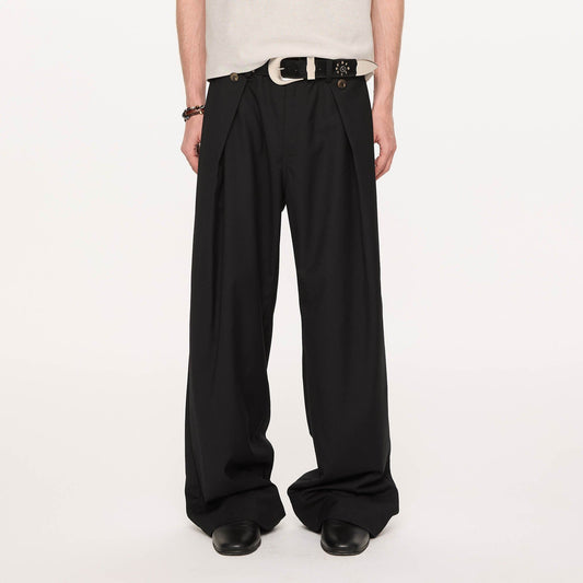 KREATE Inverted Pleats Wide-Leg Trousers