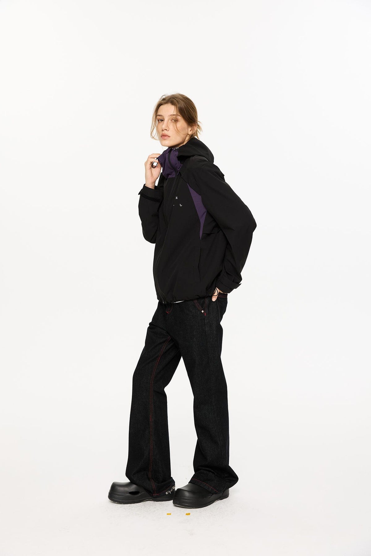 KREATE Asymmetric-Zip Teflon Hooded Jacket