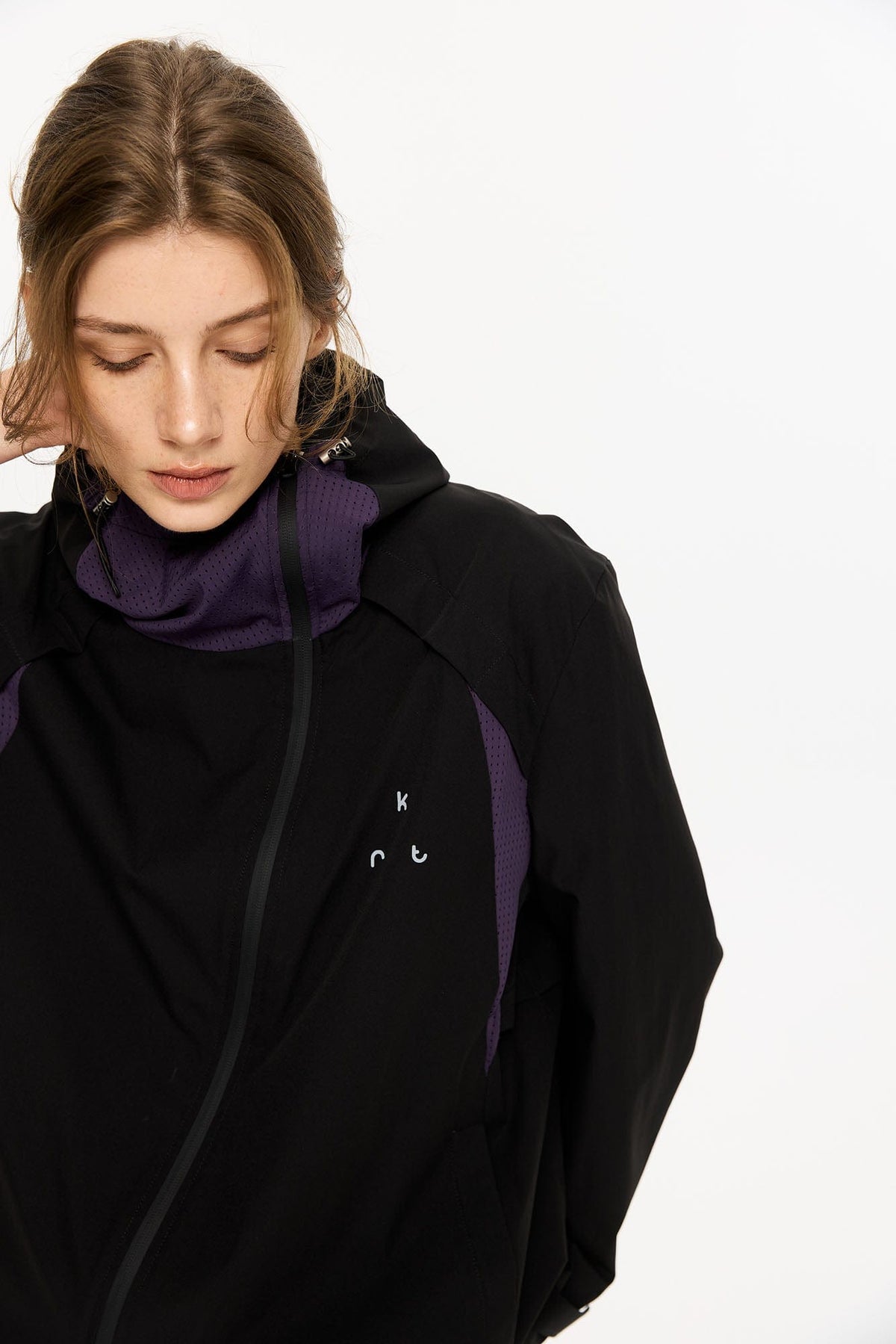 KREATE Asymmetric-Zip Teflon Hooded Jacket