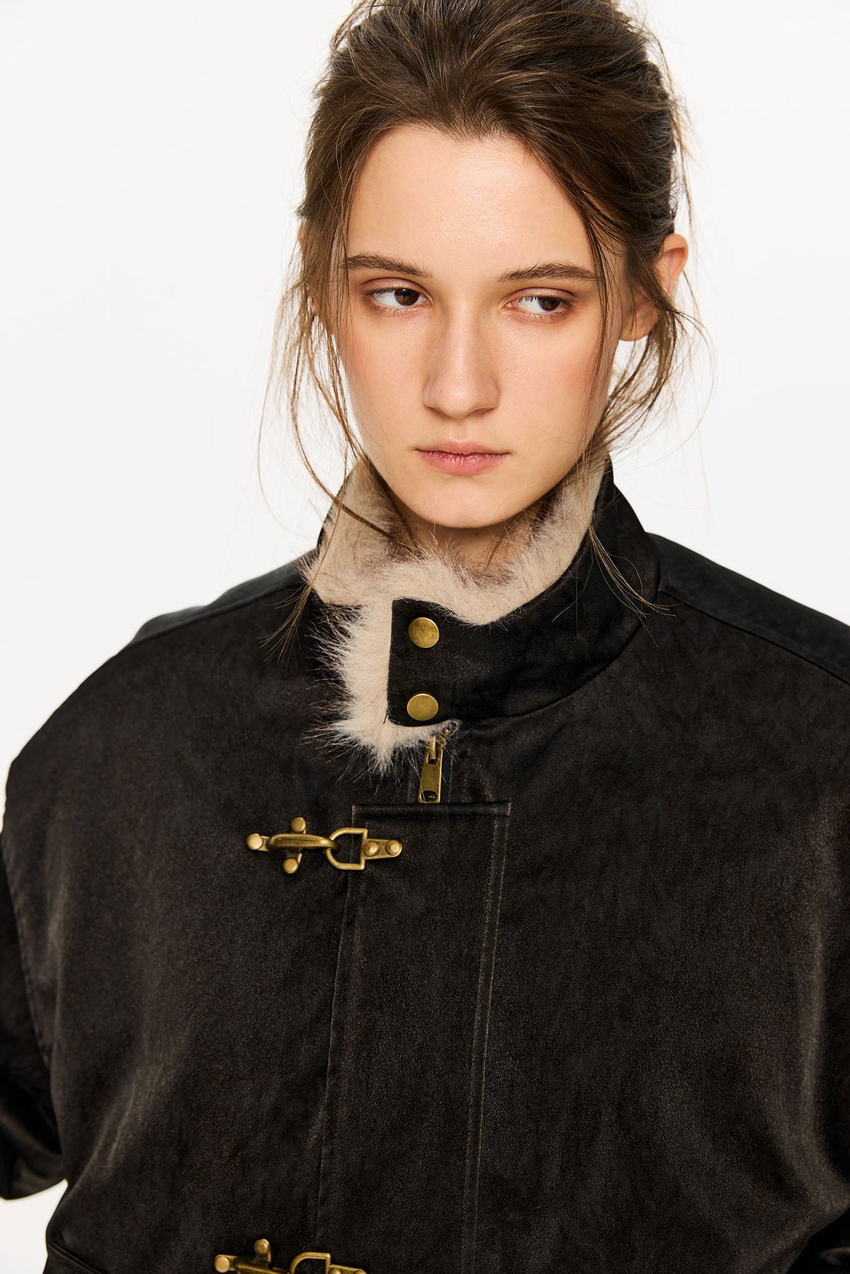KREATE Faux Fur Lining PU Jacket