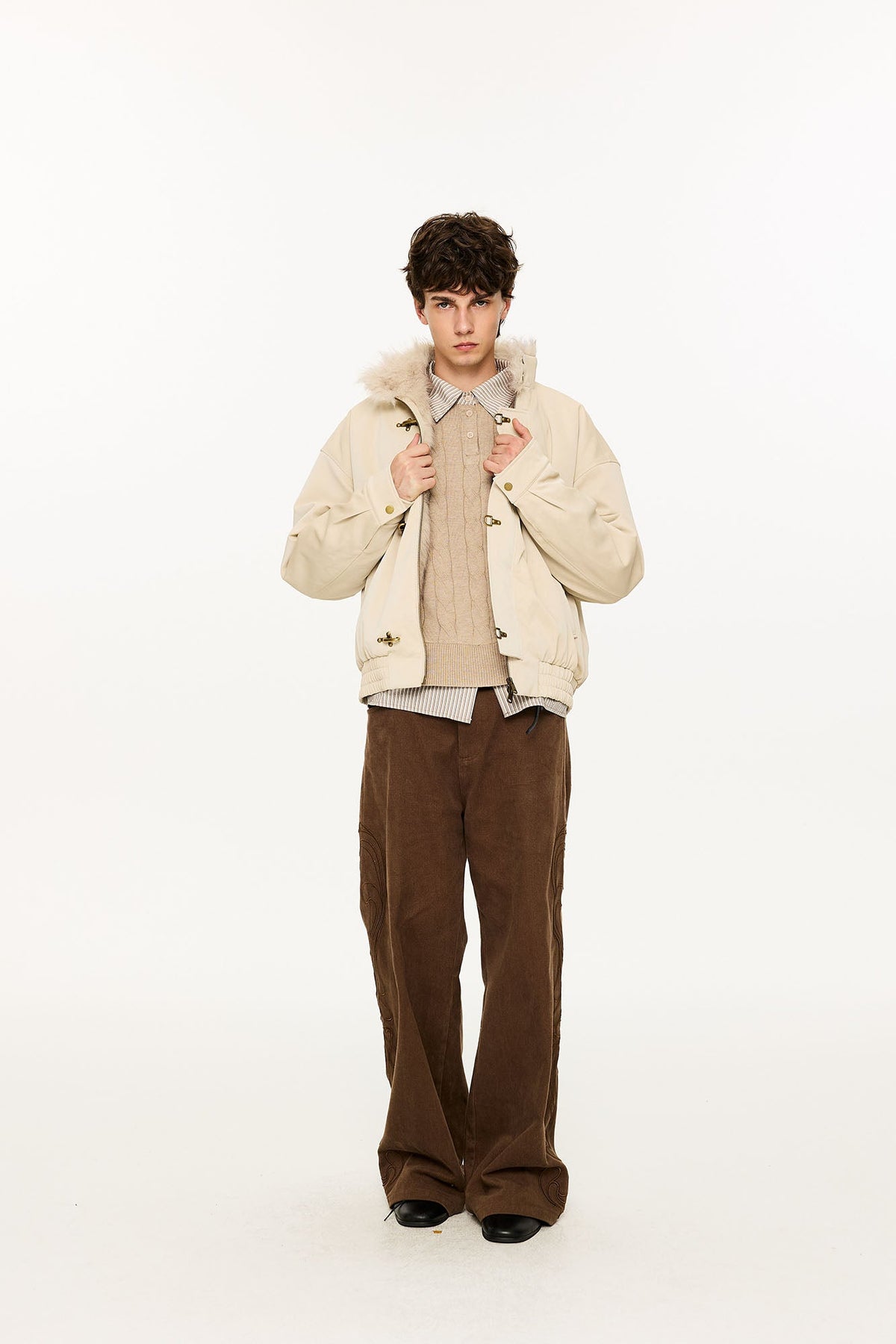 KREATE Faux Fur Lining PU Jacket