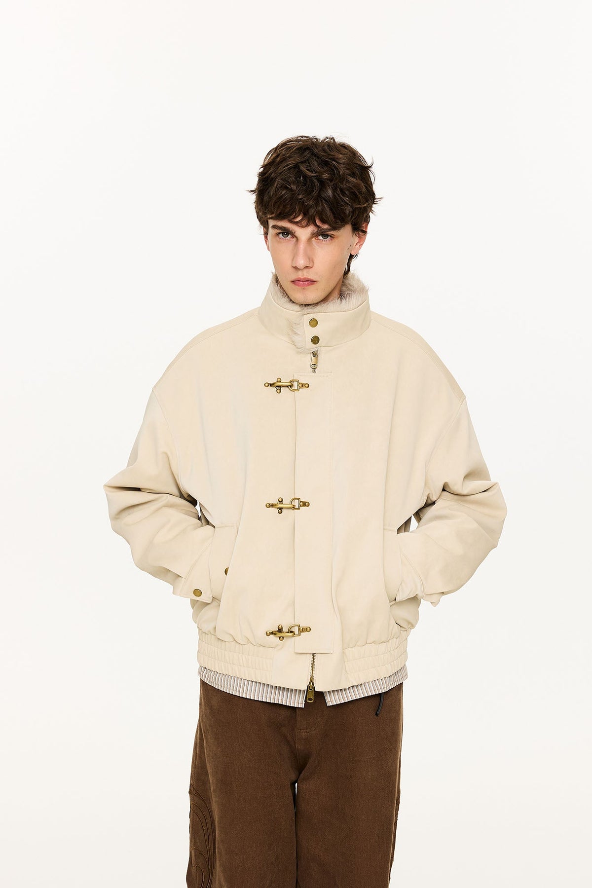 KREATE Faux Fur Lining PU Jacket
