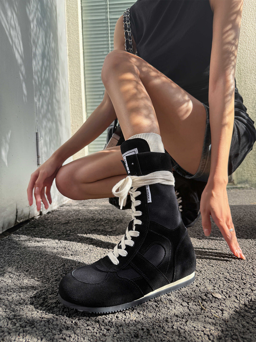 Black Knockout Hybrid Boxing Trainer Boots