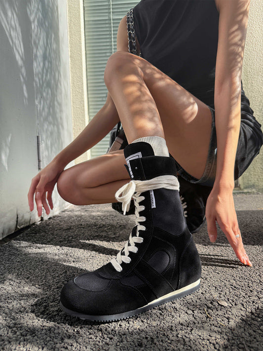 Black Knockout Hybrid Boxing Trainer Boots
