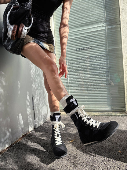 Black Knockout Hybrid Boxing Trainer Boots